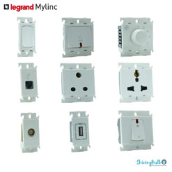 grouped image of legrand mylinc's series switches and sockets on a white background available to buy from shiningbulb.com